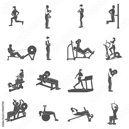 Gym Workout People Flat