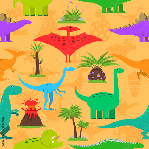 Dinosaurs Seamless Pattern