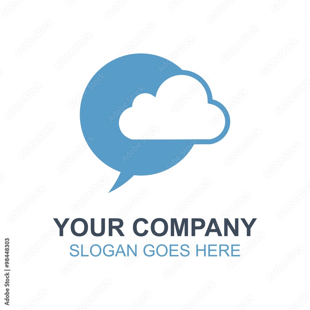 Cloud Bubble Icon Vector Logo