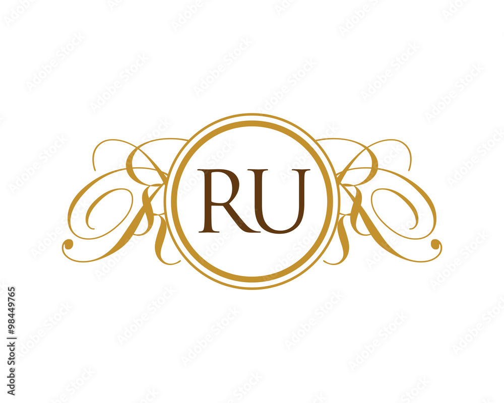 RU Luxury Ornament Initial Logo RU Luxury Ornament Initial Logo