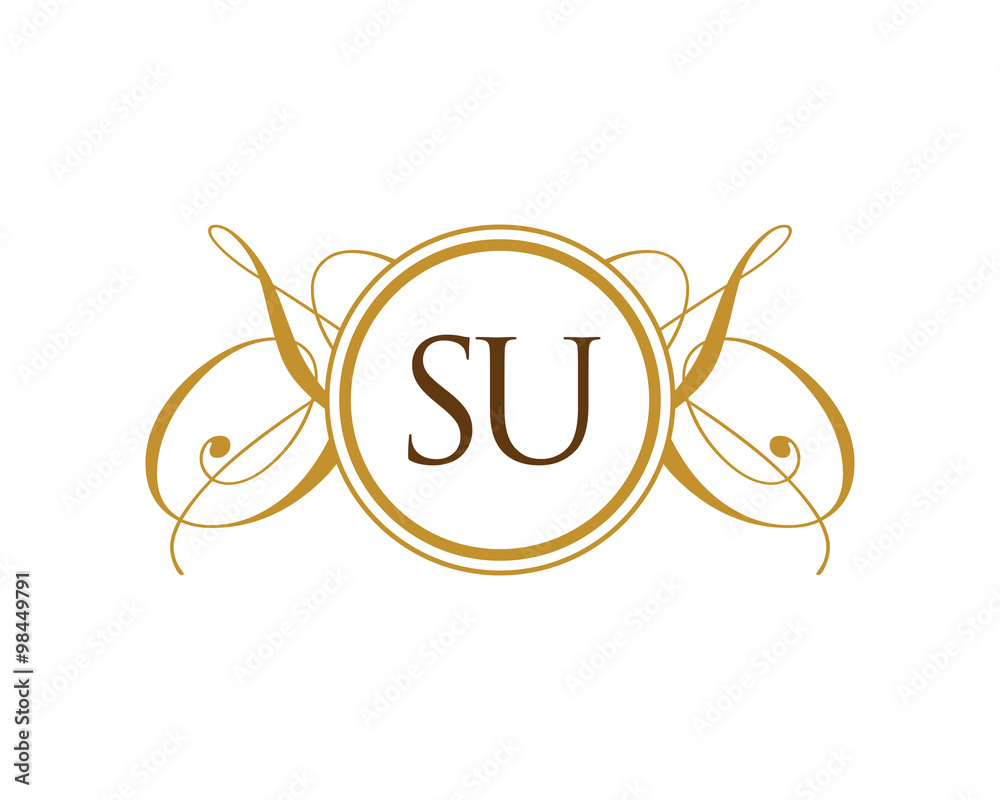 SU Luxury Ornament Initial Logo SU Luxury Ornament Initial Logo