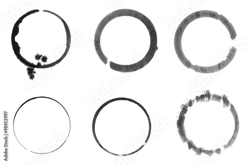 Картината върху платно Abdruck Ringe Kreise aus Tusche/Tinte: Erzeugt durch Tusche auf Papier