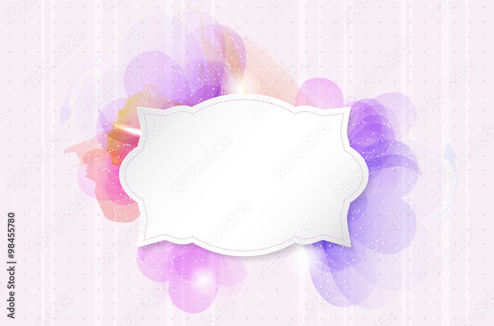 Abstract romantic flower background with paper retro frame Abstract romantic flower background with paper retro frame