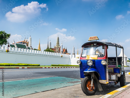 Tuk-Tuk, Thai traditional taxi in Bangkok Thailand (Tuk-Tuk is the name of Thailand style taxi. You can see many Tuk-Tuk at Bangkok, Thailand) photo