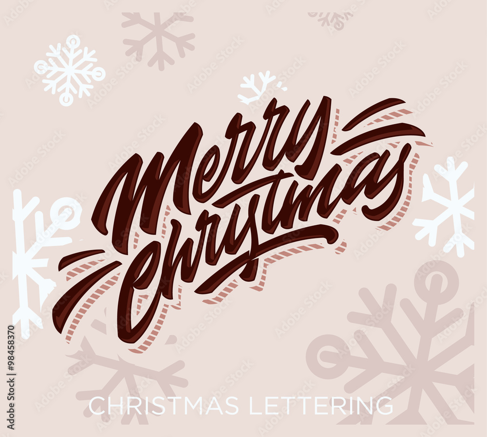 Merry Christmas premium lettering. New year poster and greeting card.