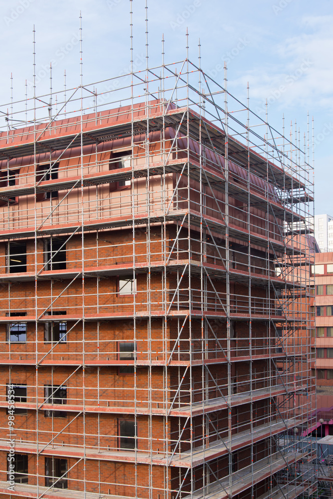 residential bulding scaffolding construction background
