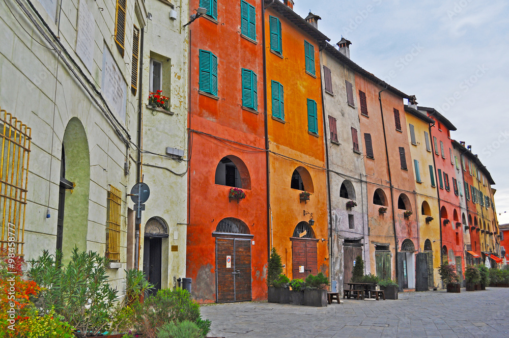 colorful facades in Brisighella