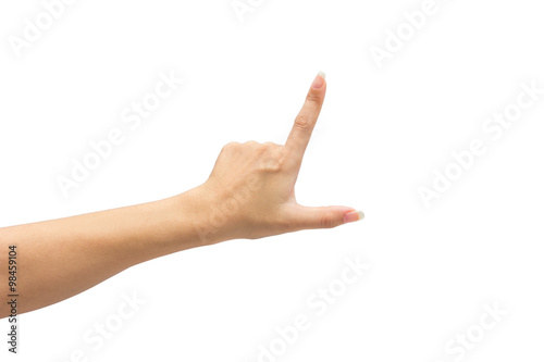 female hand on the isolated on white background