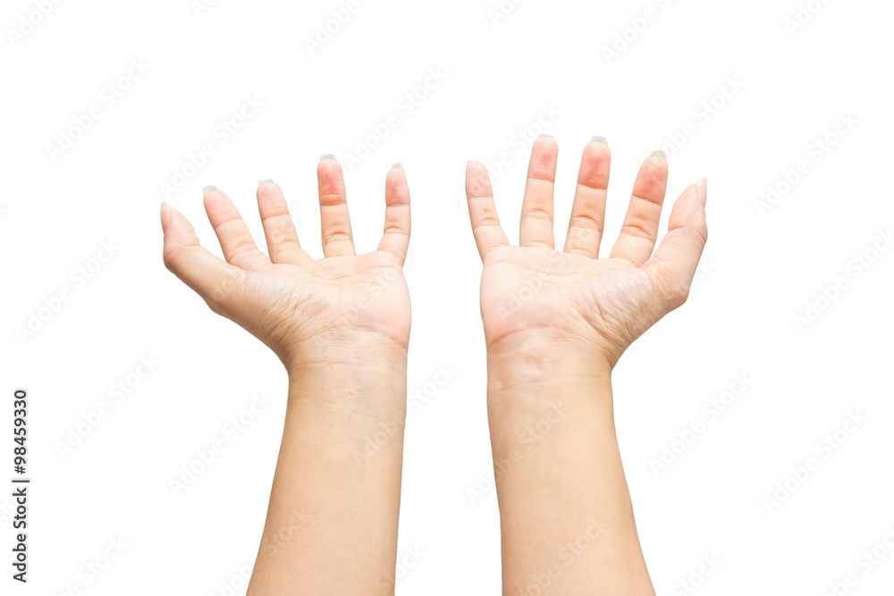 Two hands isolated on white background Two hands isolated on white background