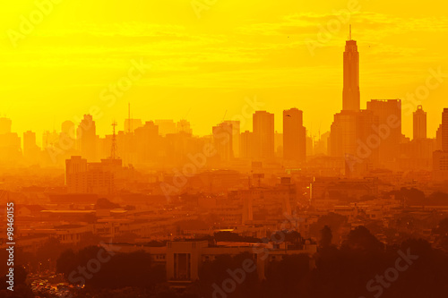 Photography Sunrise at city of Bangkok, Thailand