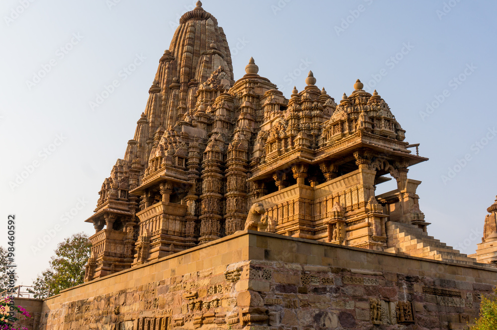 Temples at Khajurao against the sky