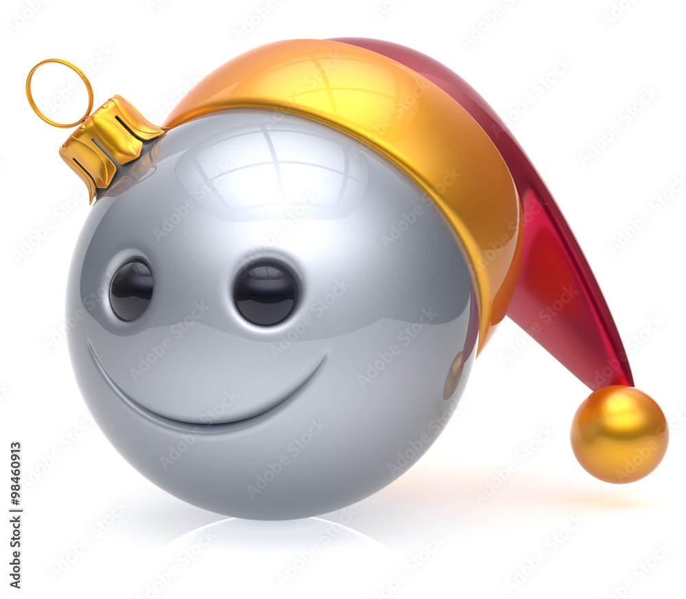 Christmas ball emoticon smiley face adornment Happy New Year's Eve ...