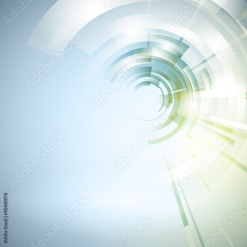 Techno Geometric Vector Circle Modern Science Abstract Background