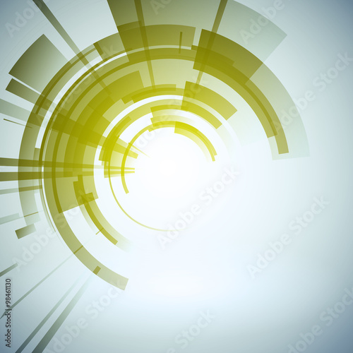 Techno Geometric Vector Circle Modern Science Abstract Background