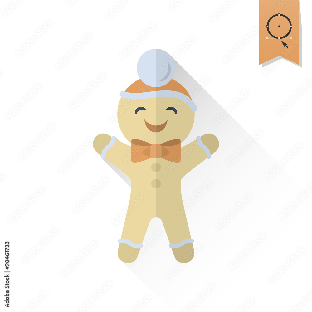 Gingerbread Man. Retro Color