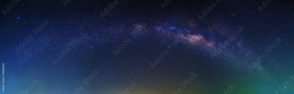 Milky Way with stars and space dust at night - obrazy, fototapety, plakaty 