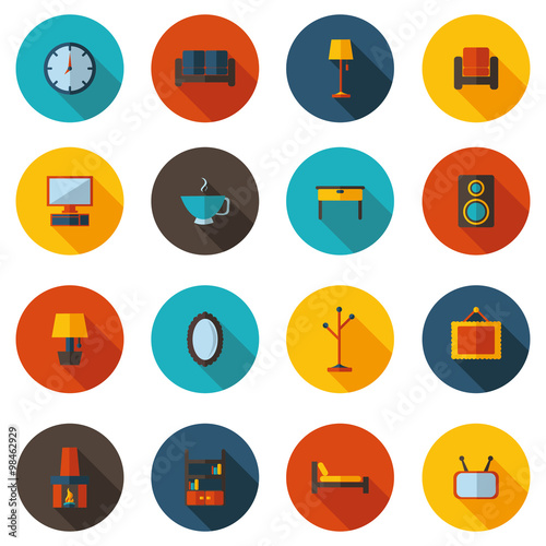 flat living icons