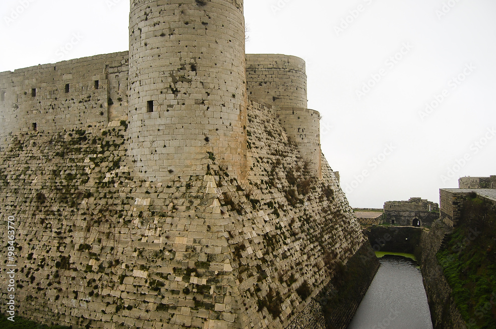 Krak des Chevaliers Castle - Syria - obrazy, fototapety, plakaty 
