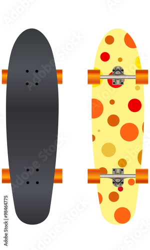 Longboard isolated white background
