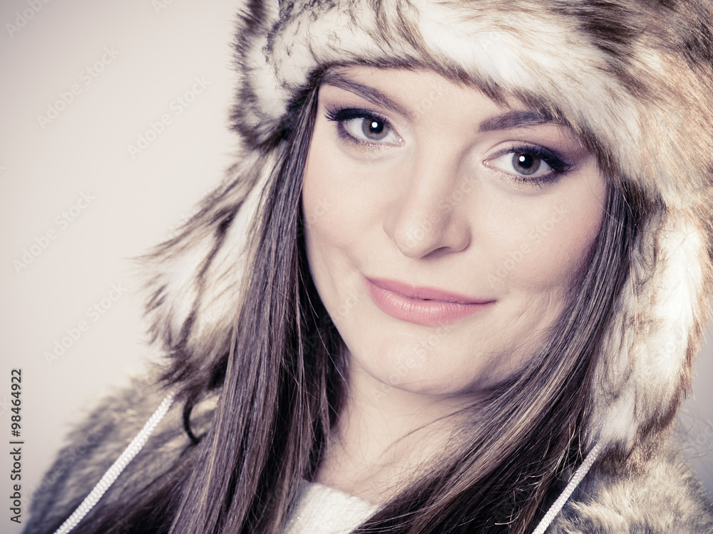 Young lady in winter hat
