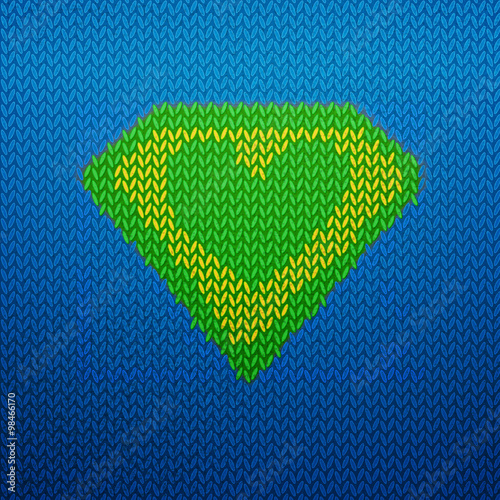 Knited superman icon with Green heart