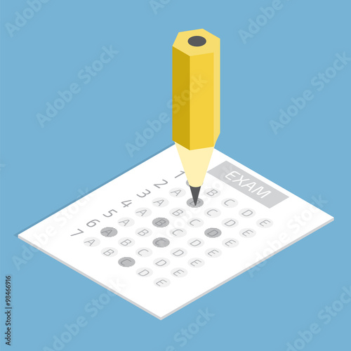 Test answer sheet concept isometric