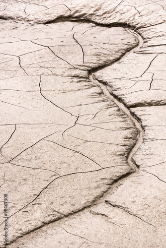 details of a dried cracked seabed