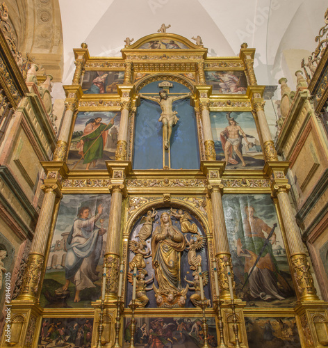 Cordoba - carved altar of Capilla de Santa Maria Magdalena in the Cathedral