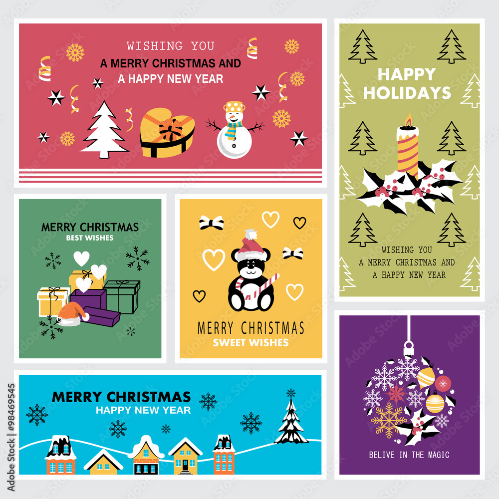 Christmas and New Year Banners Set - Vector Illustration Christmas and New Year Banners Set - Vector Illustration
