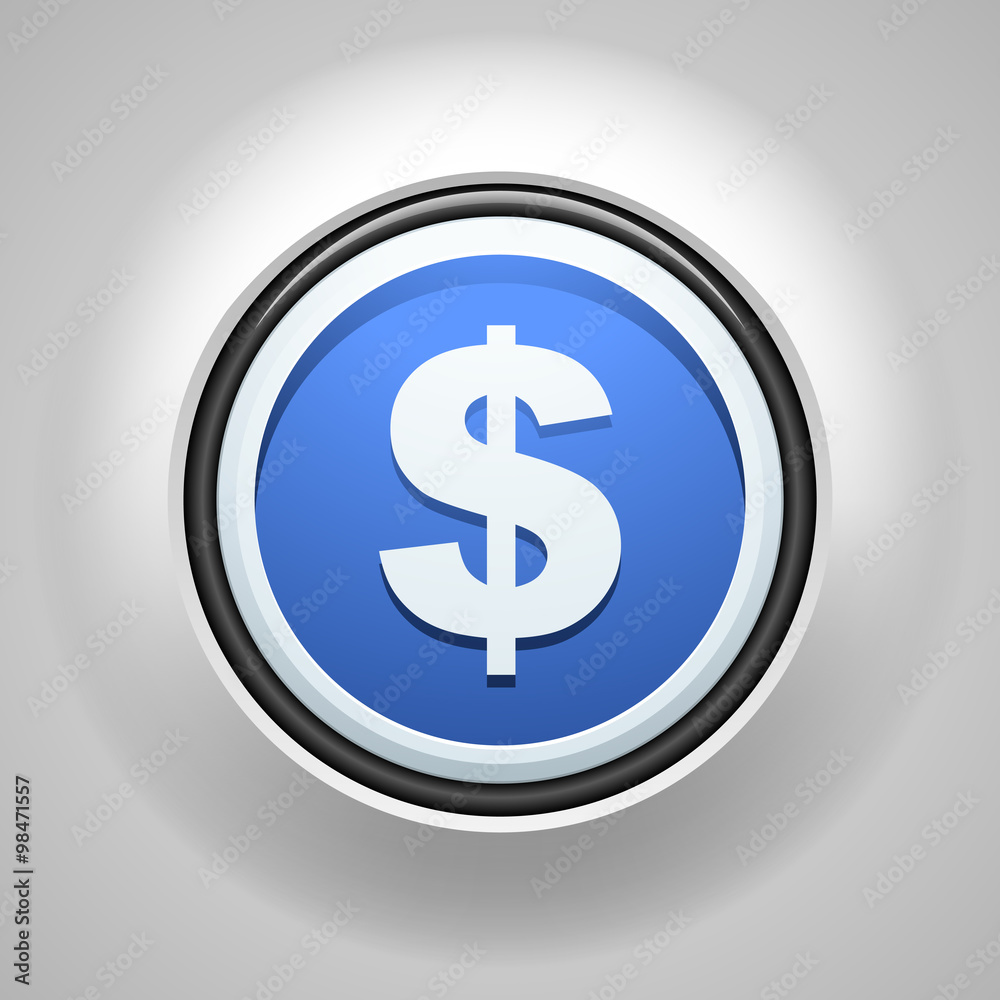 Dollar sign button illustration Dollar sign button illustration