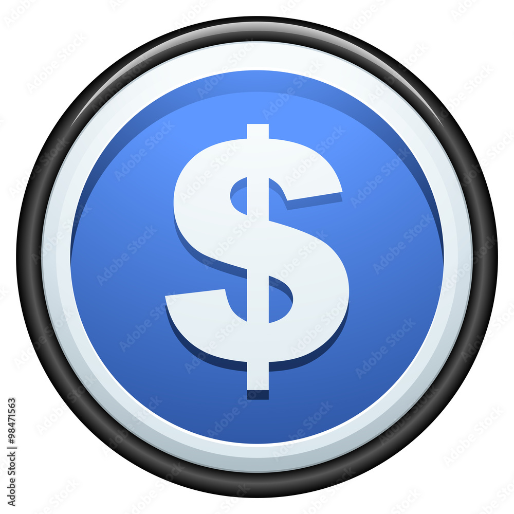 Dollar sign button illustration Dollar sign button illustration