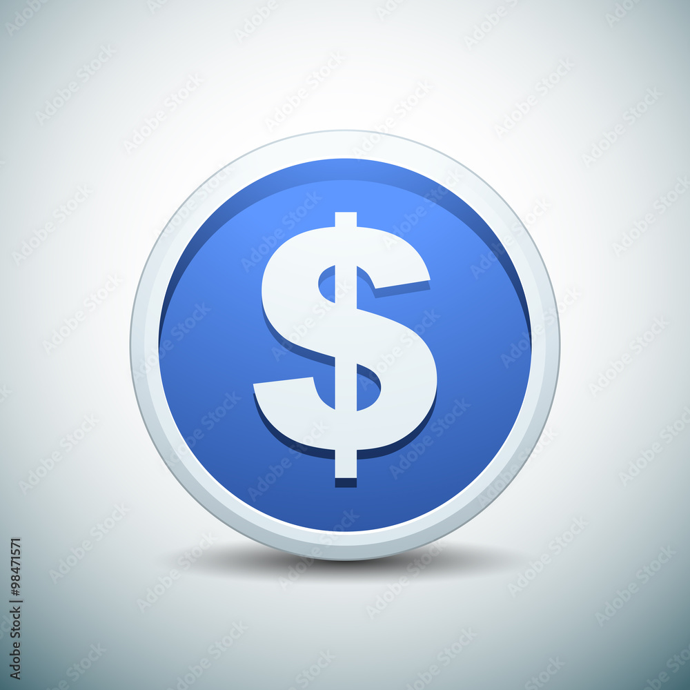 Dollar sign button illustration Dollar sign button illustration