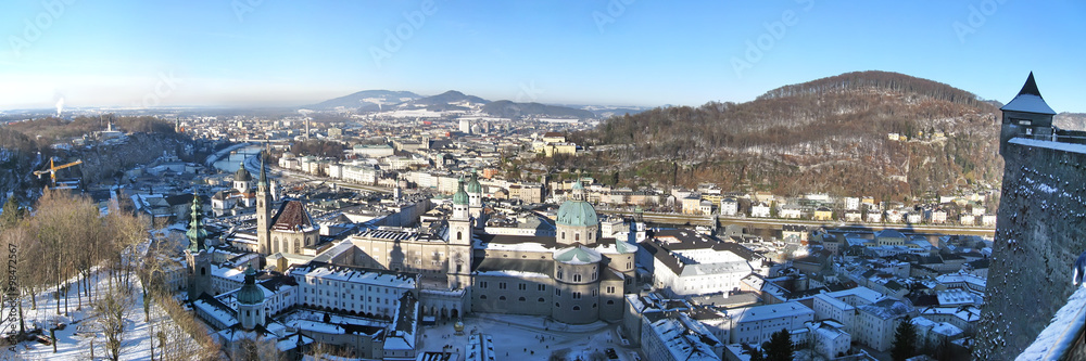 Salzburg winter panorama, Austria
