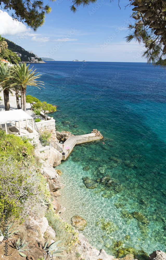 Obraz premium Paradise beach near Dubrovnik town, Dalmatia, Croatia