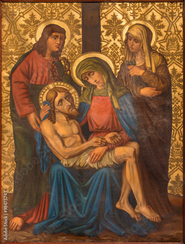 Jerusalem - The Pieta (Deposition) paint - Church Of Our Lady Of The Spasm.