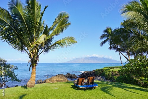 The Wailea beach area, on the West shore of the island of Maui in Hawaii