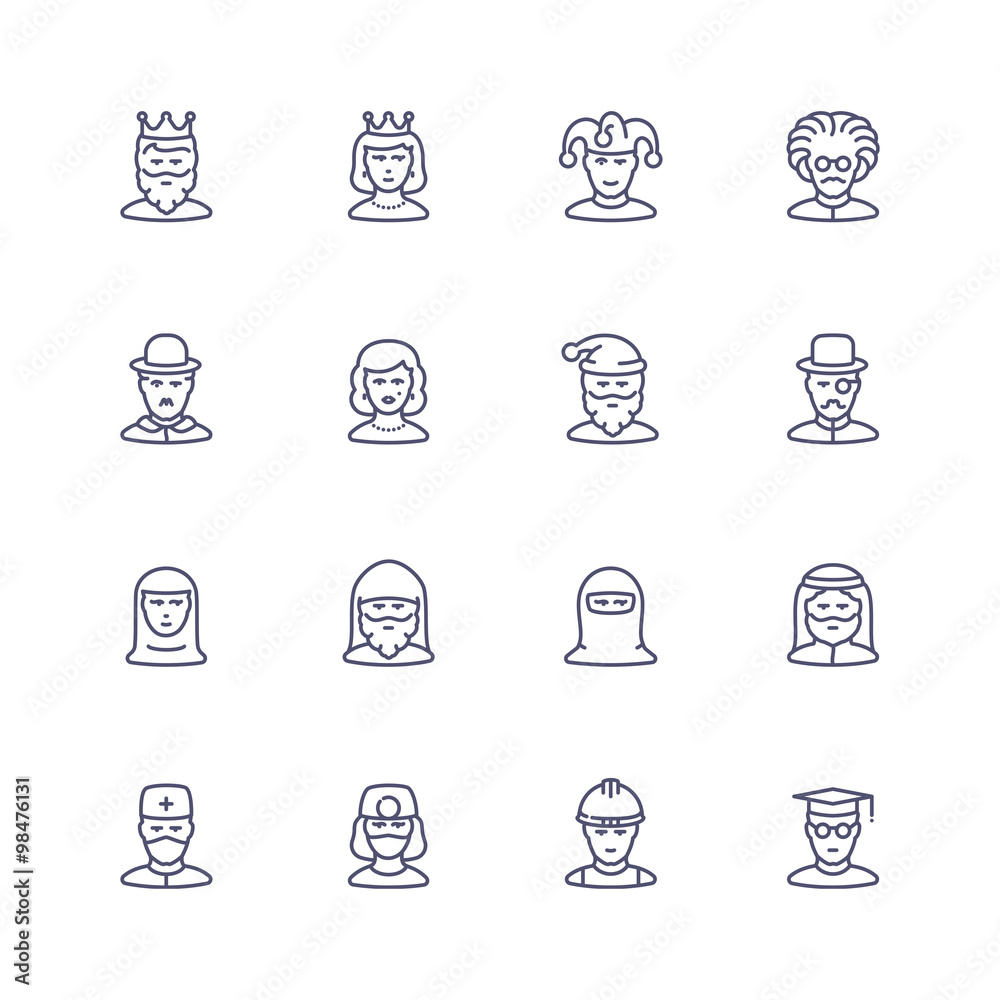 People personality and profession icons