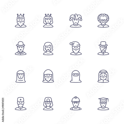 People personality and profession icons