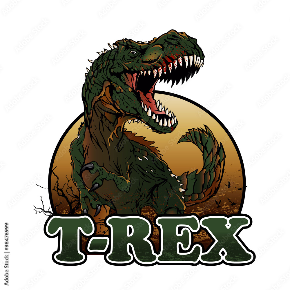Naklejka premium Agressive t rex illustration