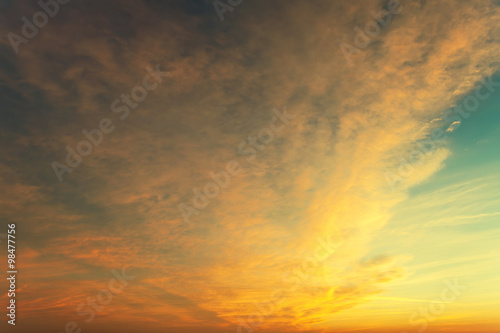 Fototapeta Naklejka Na Ścianę i Meble -  sunset sky with multicolor clouds