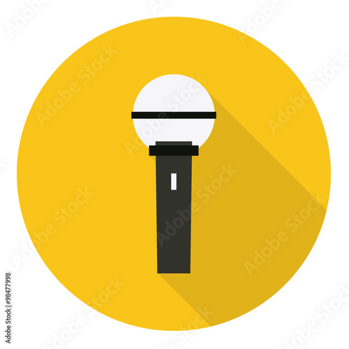 Michrophone icon, flat design with long shadow photo