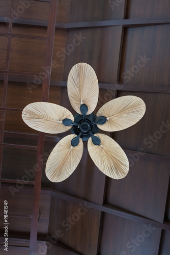 tropical wooden vintage ceiling fan