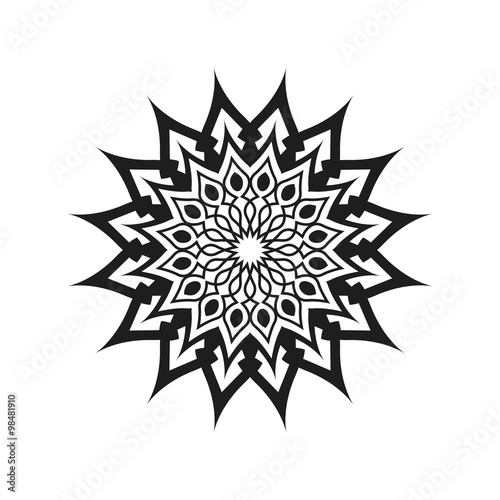 Abstract element for design - black flower