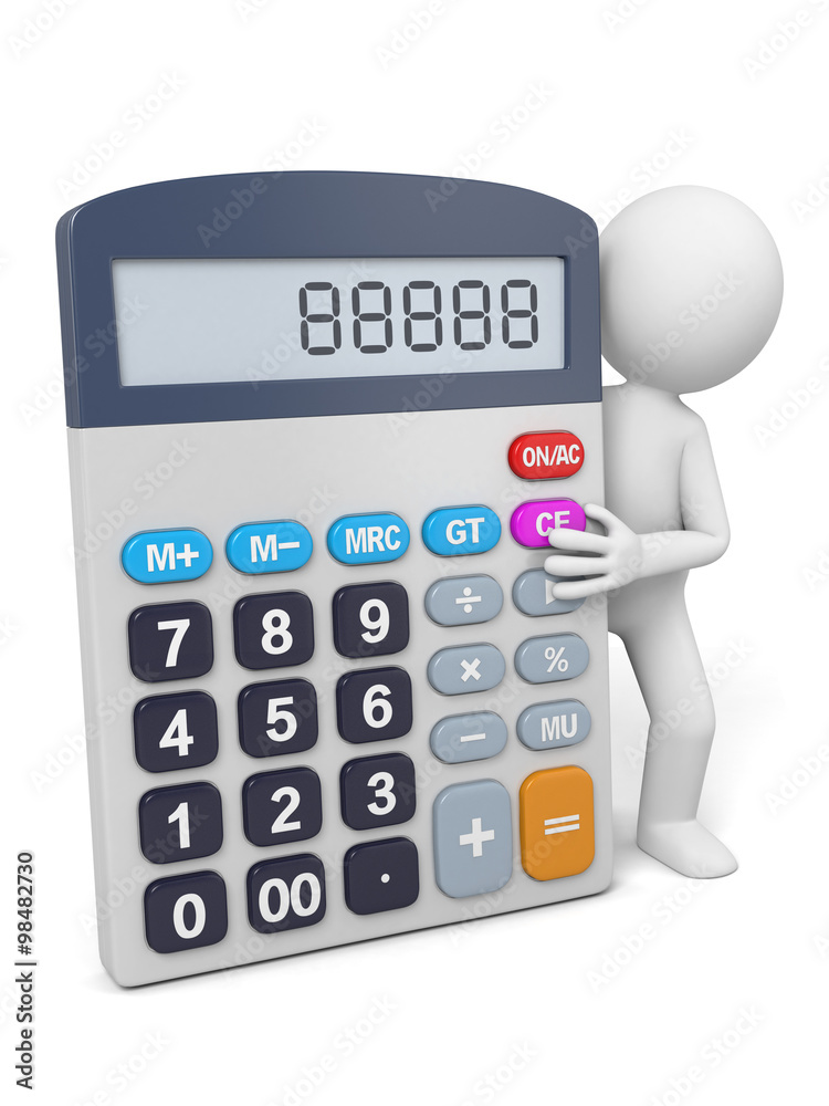 3D guy and a calculator 3D guy and a calculator