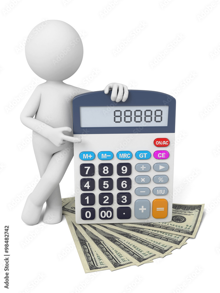 3D guy and a calculator 3D guy and a calculator