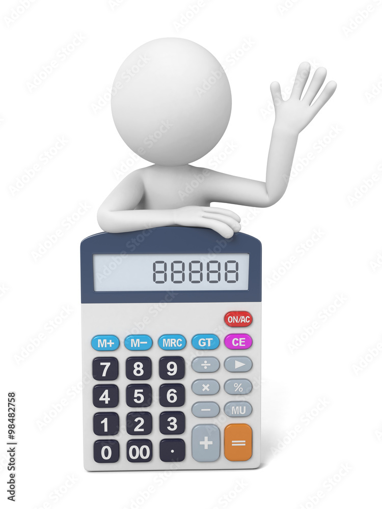 3D guy and a calculator 3D guy and a calculator
