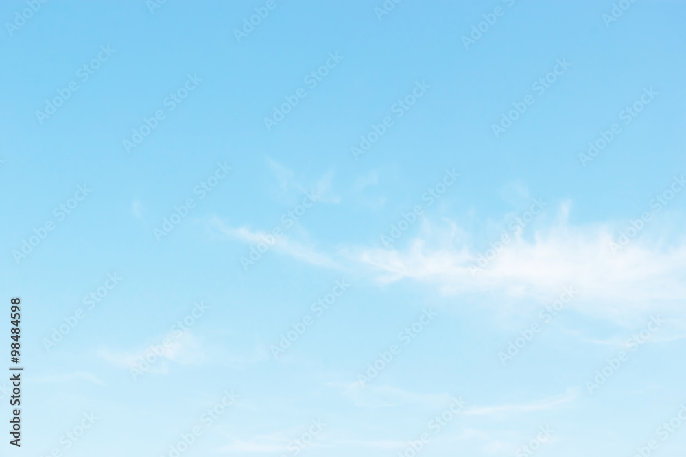 Fototapeta premium Fantastic soft white clouds against blue sky background, soft fo