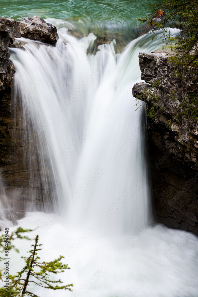 Scenic Johnston Canyon and Waterfalls in Banff NP Scenic Johnston Canyon and Waterfalls in Banff NP