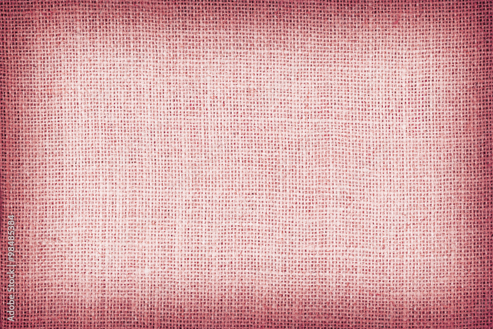 Fototapeta premium Natural sackcloth textured for background, red colour