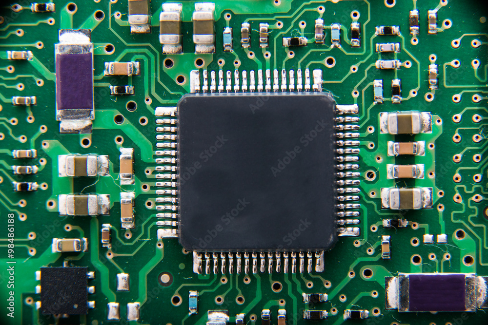 Electronic circuit board close up